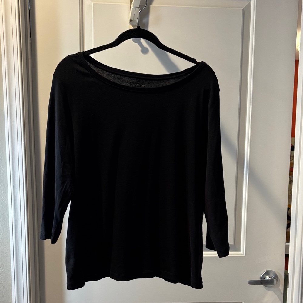 Talbots Black Pima Cotton Top